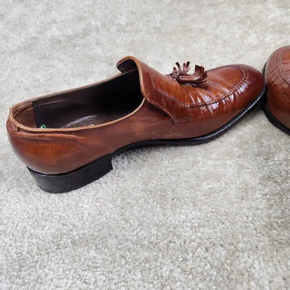 Florsheim Imperial Mens Leather Tasseled Loafers Shoes Size 9.5 C Brown Slip On