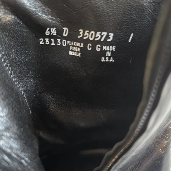 Florsheim Leather Duke Bike Toe Zipper Toe Men's 6.5D Black