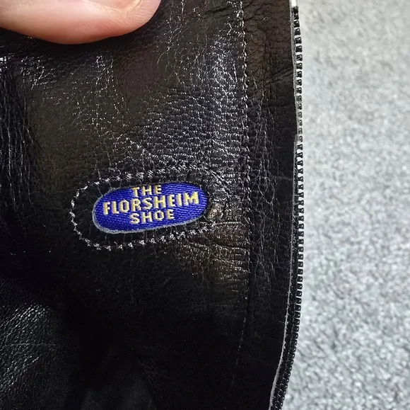 Florsheim Leather Duke Bike Toe Zipper Toe Men's 6.5D Black