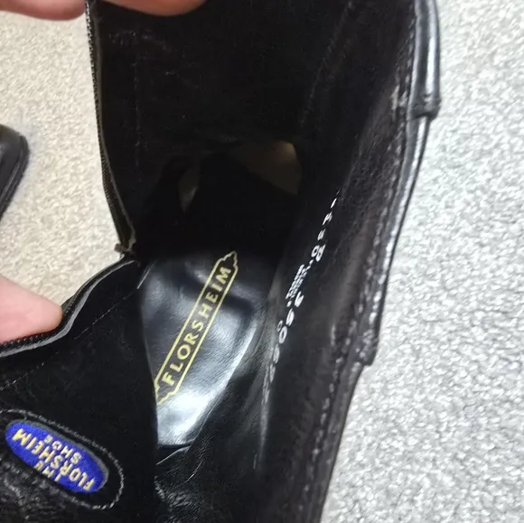 Florsheim Leather Duke Bike Toe Zipper Toe Men's 6.5D Black