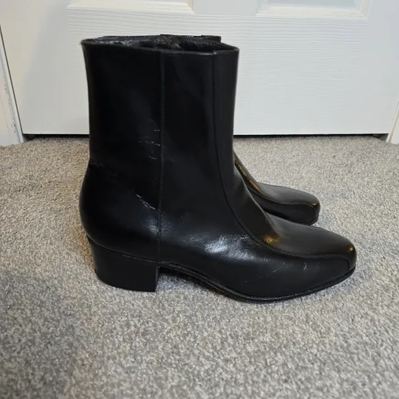 Florsheim Leather Duke Bike Toe Zipper Toe Men's 6.5D Black