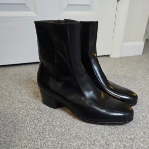 Florsheim Leather Duke Bike Toe Zipper Toe Men's 6.5D Black