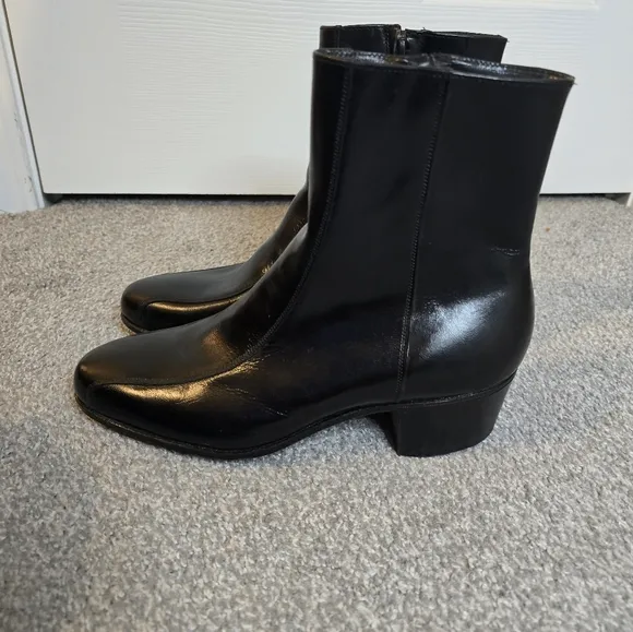 Florsheim Leather Duke Bike Toe Zipper Toe Men's 6.5D Black