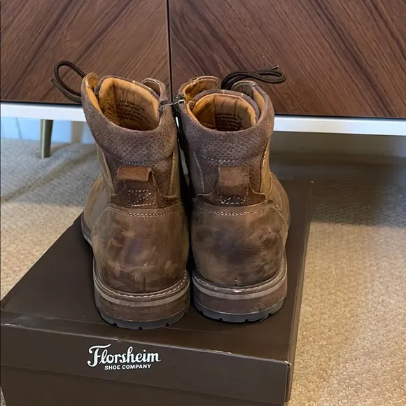 Florsheim Lodge Cap Toe Brown Leather Boots