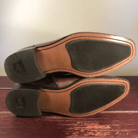 Florsheim Midtown Plain Toe Zipper Men's Brown Leather Boots Size 10EEE