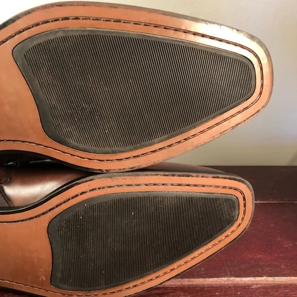 Florsheim Midtown Plain Toe Zipper Men's Brown Leather Boots Size 10EEE