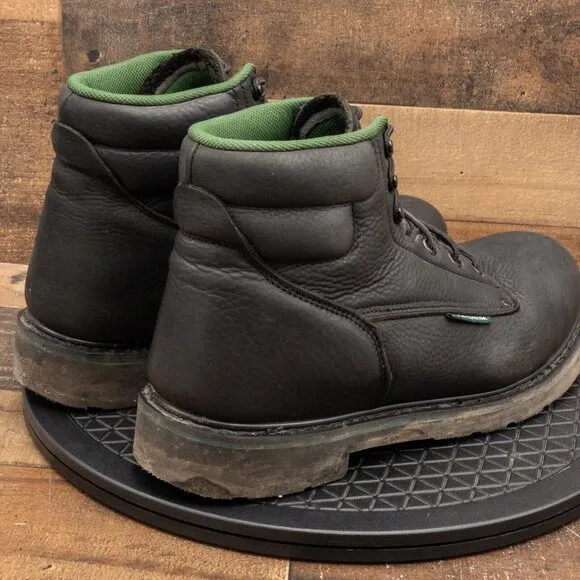 FLORSHEIM STEEL TOE MENS BOOTS BLACK LEATHER WORK WAREHOUSE LACE UP SIZE 15D