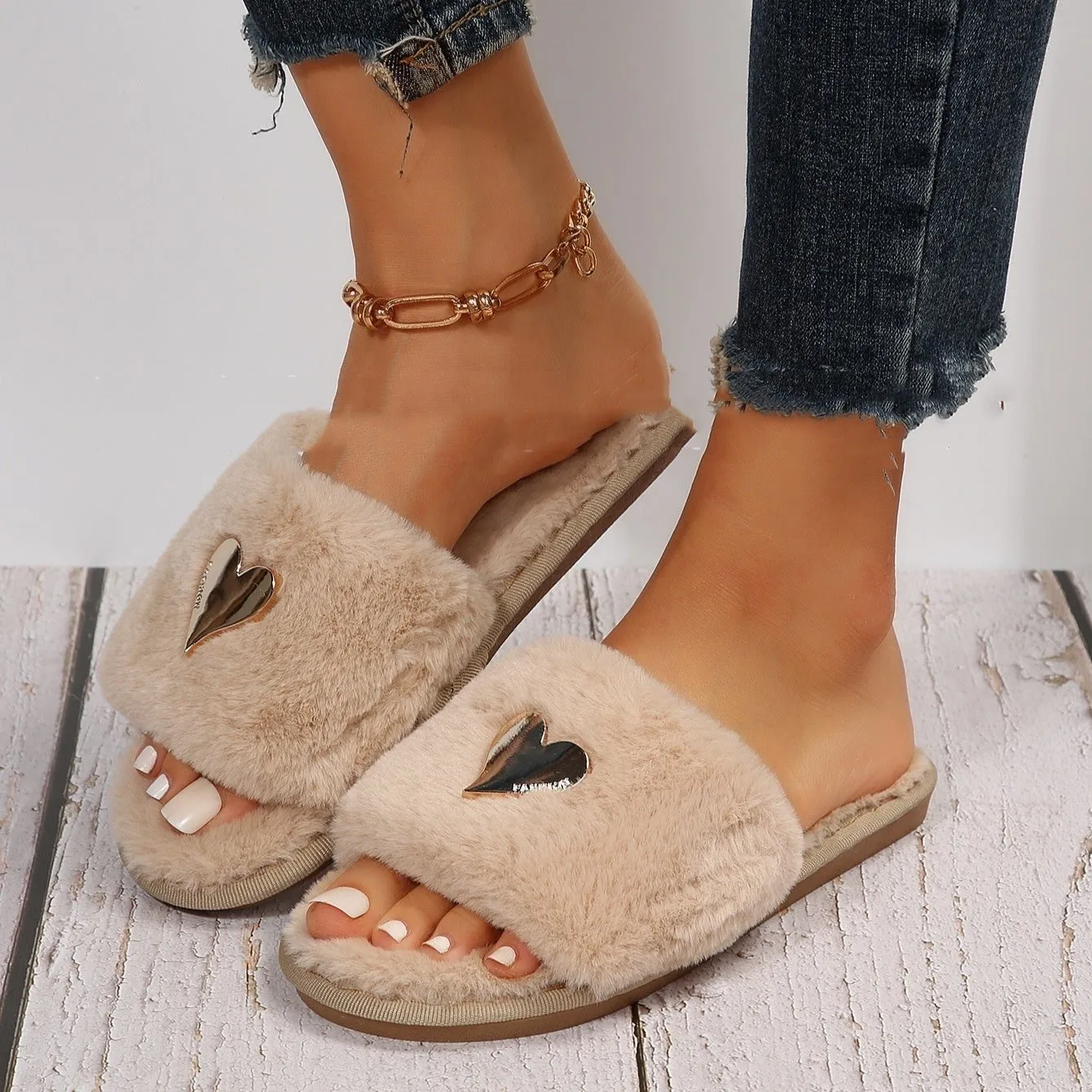 Fluffy Warm Flip Flops