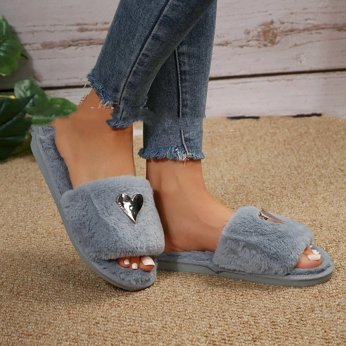 Fluffy Warm Flip Flops