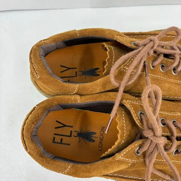Fly London RONN519FLY Diesel Platform Sneakers Men's EU 44 Brown Suede Lace Up