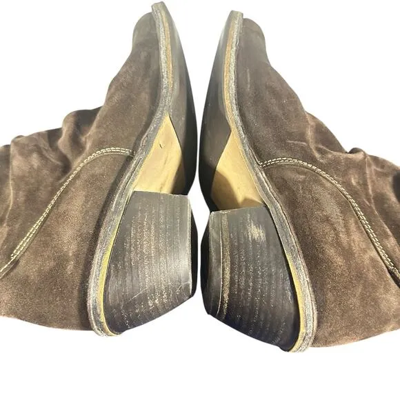 Fly London Sz 38 US 7.5-8 Slouchy Lace-Up Ankle Boots Brown Suede comfort heel