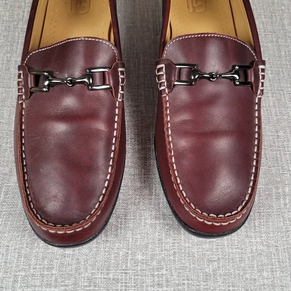 Footjoy Red Brown Leather Horsebit Club House Mens Loafers 79019 Size 10.5 Shoes