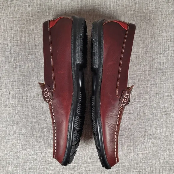 Footjoy Red Brown Leather Horsebit Club House Mens Loafers 79019 Size 10.5 Shoes