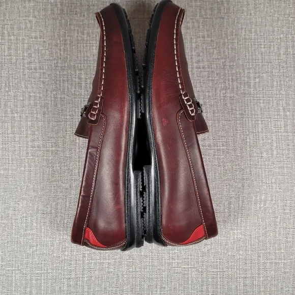 Footjoy Red Brown Leather Horsebit Club House Mens Loafers 79019 Size 10.5 Shoes