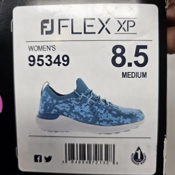 FootJoy Women's Flex‎ XP Golf Shoes Size 8.5 Medium Digital Camo Blue 95349 NIB.