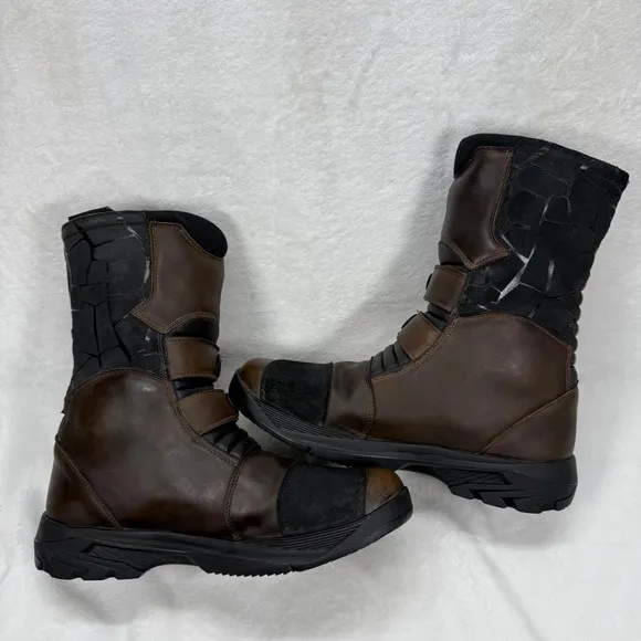 Fourmaster Trailblazer Waterproof Motorcycle Boots Leather Brown 12.5