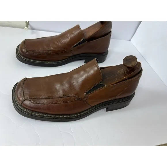 FRANCO FORTINI Lance Mens Brown  Leather Slip On Loafers Dress Shoes 13 M Casual