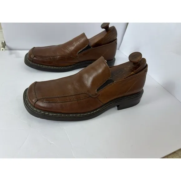 FRANCO FORTINI Lance Mens Brown  Leather Slip On Loafers Dress Shoes 13 M Casual