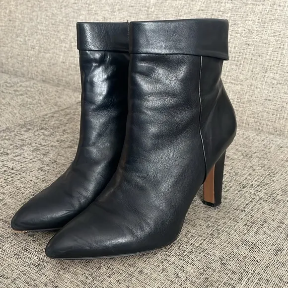 Franco Sarto Keilah Black Ankle Booties Boots Size 8.5