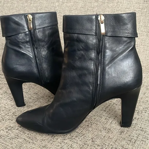 Franco Sarto Keilah Black Ankle Booties Boots Size 8.5