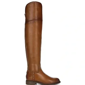 Franco Sarto Womens Haleen Leather Knee-High Boots Brown Size 6.5 Wide Calf