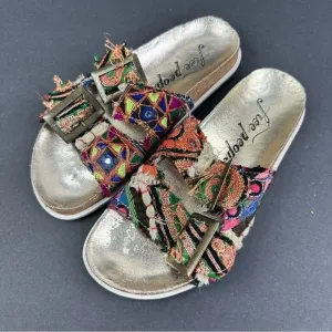 Free People Bali Sandals 36 Boho Embroidered Hippie Womens Shoes