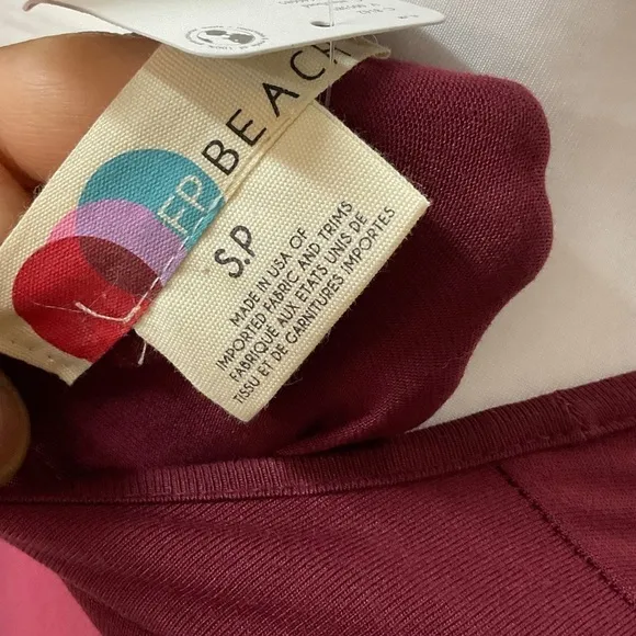 Free People Beach Womens Vance Mini Swing Dress Maroon Fit Flare Size S NEW E2