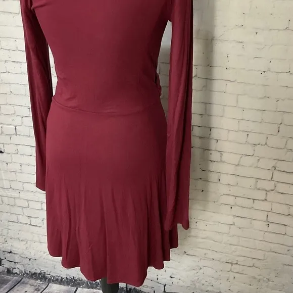 Free People Beach Womens Vance Mini Swing Dress Maroon Fit Flare Size S NEW E2