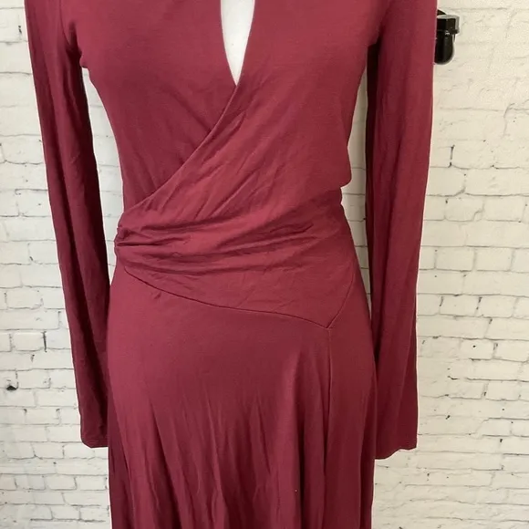 Free People Beach Womens Vance Mini Swing Dress Maroon Fit Flare Size S NEW E2