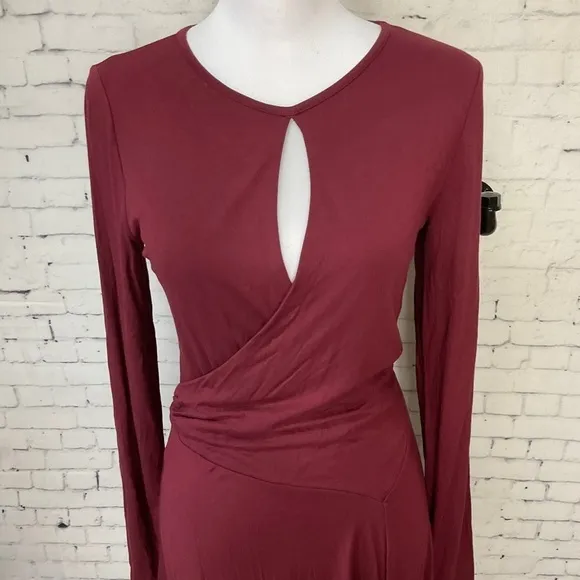 Free People Beach Womens Vance Mini Swing Dress Maroon Fit Flare Size S NEW E2