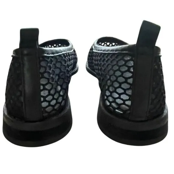 Free People Black Mesh Flat Shoes Artisan Coastline Sz 8 M