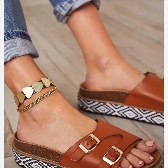 Free People Caravelle Cork Footbed Sandals Size 39 US 9 new