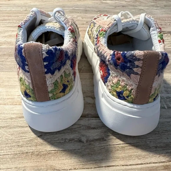 Free People Catch Me If You Can Crochet Platform Sneaker Multicolor EU 40 NWOT