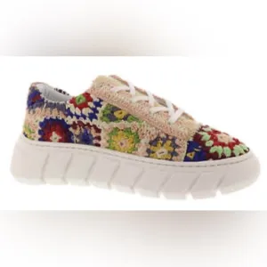 Free People Catch Me If You Can Crochet Platform Sneaker Multicolor EU 40 NWOT