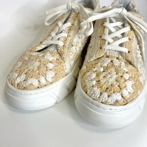 Free People Catch Me if You Can crocheted sneakers. Women's 39