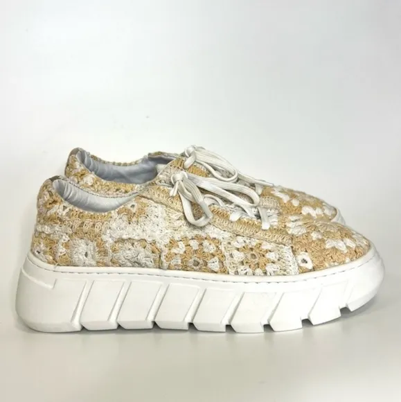 Free People Catch Me if You Can crocheted sneakers. Women's 39