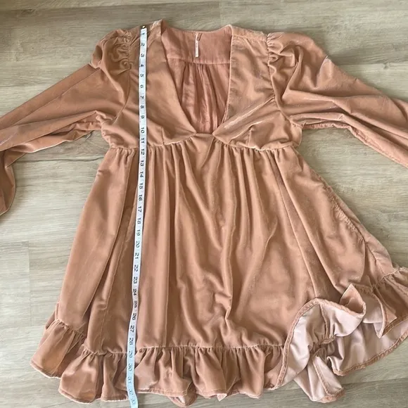 Free People Estella Velvet Flounce Minidress Sz XS