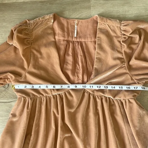 Free People Estella Velvet Flounce Minidress Sz XS