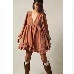 Free People Estella Velvet Flounce Minidress Sz XS