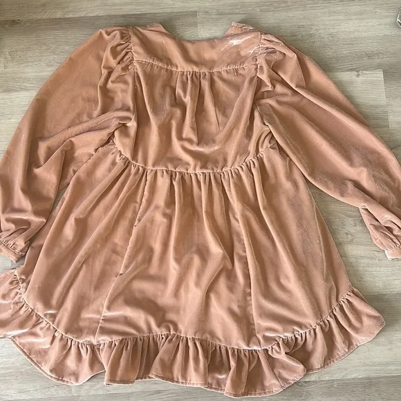 Free People Estella Velvet Flounce Minidress Sz XS
