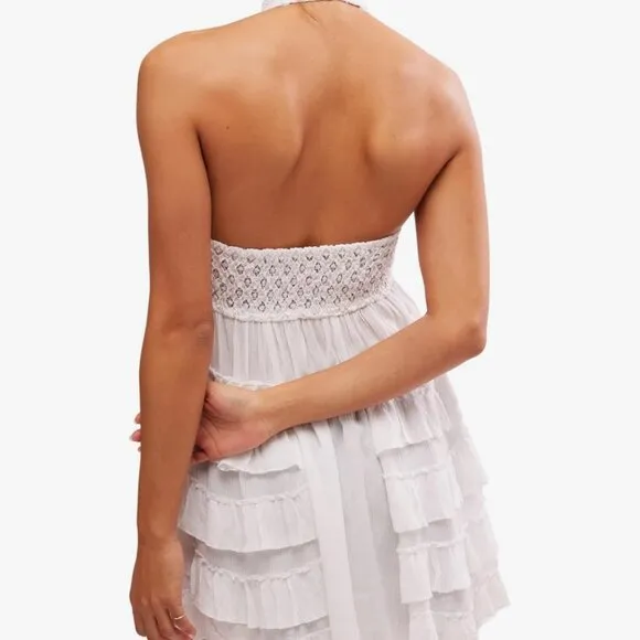 Free People FP One Adella Halter Mini Slip Dress