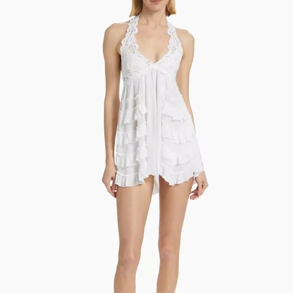 Free People FP One Adella Halter Mini Slip Dress