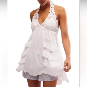 Free People FP One Adella Halter Mini Slip Dress