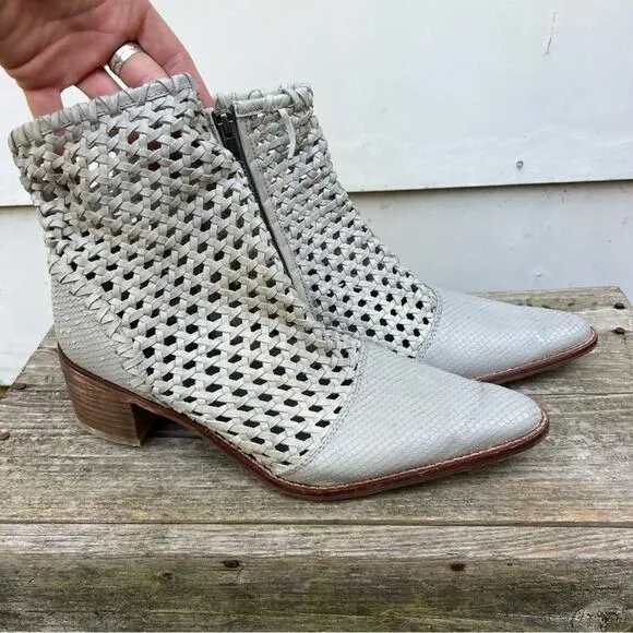 Free People In The Loop Woven Bootie Point Toe Gray EU Size 41