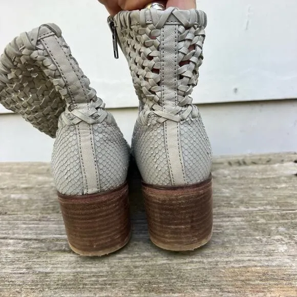 Free People In The Loop Woven Bootie Point Toe Gray EU Size 41