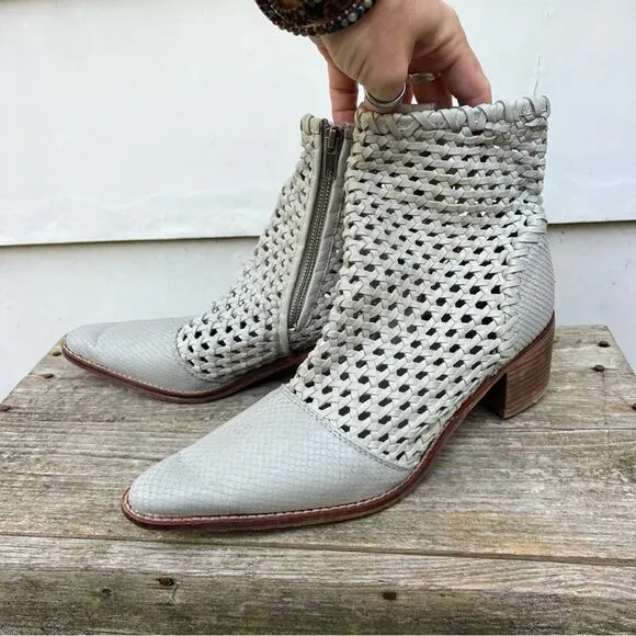 Free People In The Loop Woven Bootie Point Toe Gray EU Size 41