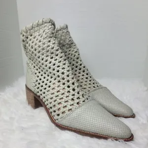 Free People In The Loop Woven Womens Bootie Size 8.5 Gray Leather Zip Boots