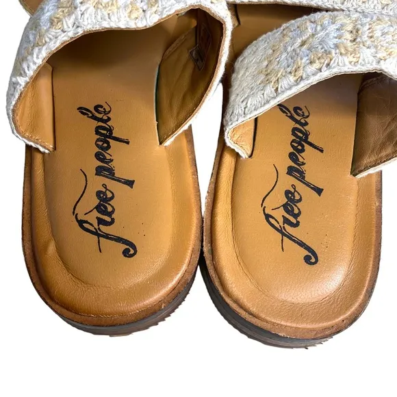 FREE PEOPLE Juliet Crochet Sandals / Ivory Combo size 38 7.5