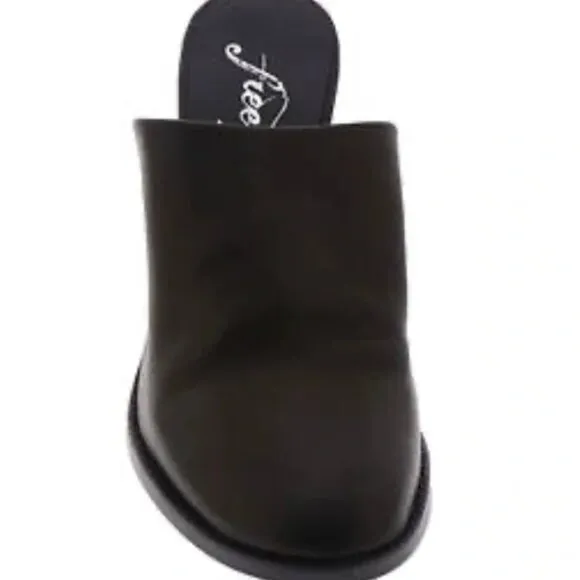 Free People Leila Slip On Stiletto Heeled Slouchy Mule Black Women Size 8.5 NWOT