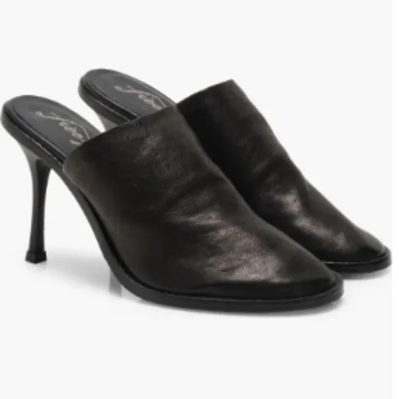 Free People Leila Slip On Stiletto Heeled Slouchy Mule Black Women Size 8.5 NWOT